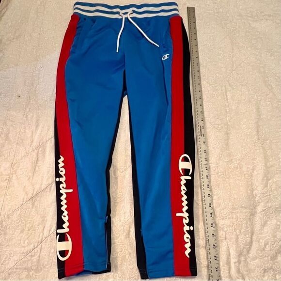 Champion Sz Medium Blue and Red Track Pants Breakdance B Boy B-Boy B-Girl Fresh - Picture 1 of 8